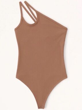Abercrombie & Fitch Rust Ribbed Scoop Neck Bodysuit